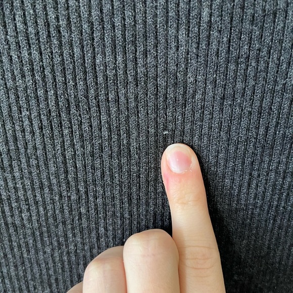 Theory Fillia Ribbed Elbow Sleeve Sweater Dress in Dark Charcoal Women's Size S - Picture 10 of 12